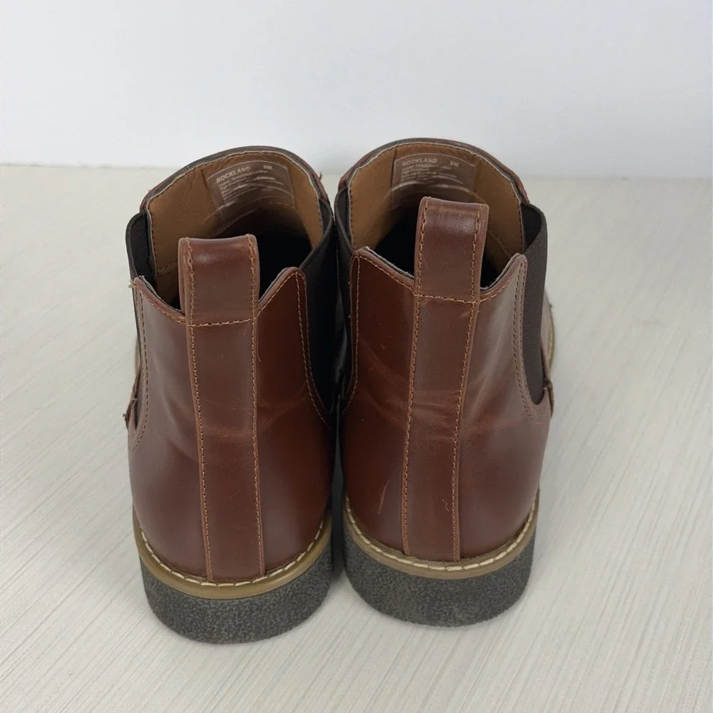 Deer Stags Men's Rockland Dress Comfort Chelsea Boot Redwood/Dark Brown Size 9 M